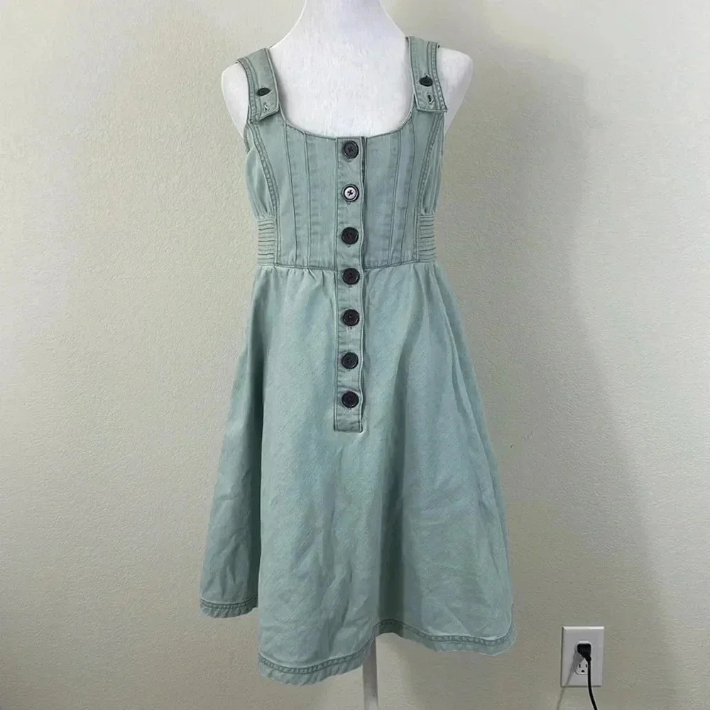 Radcliffe‎ London sleeveless denim button dress size 6